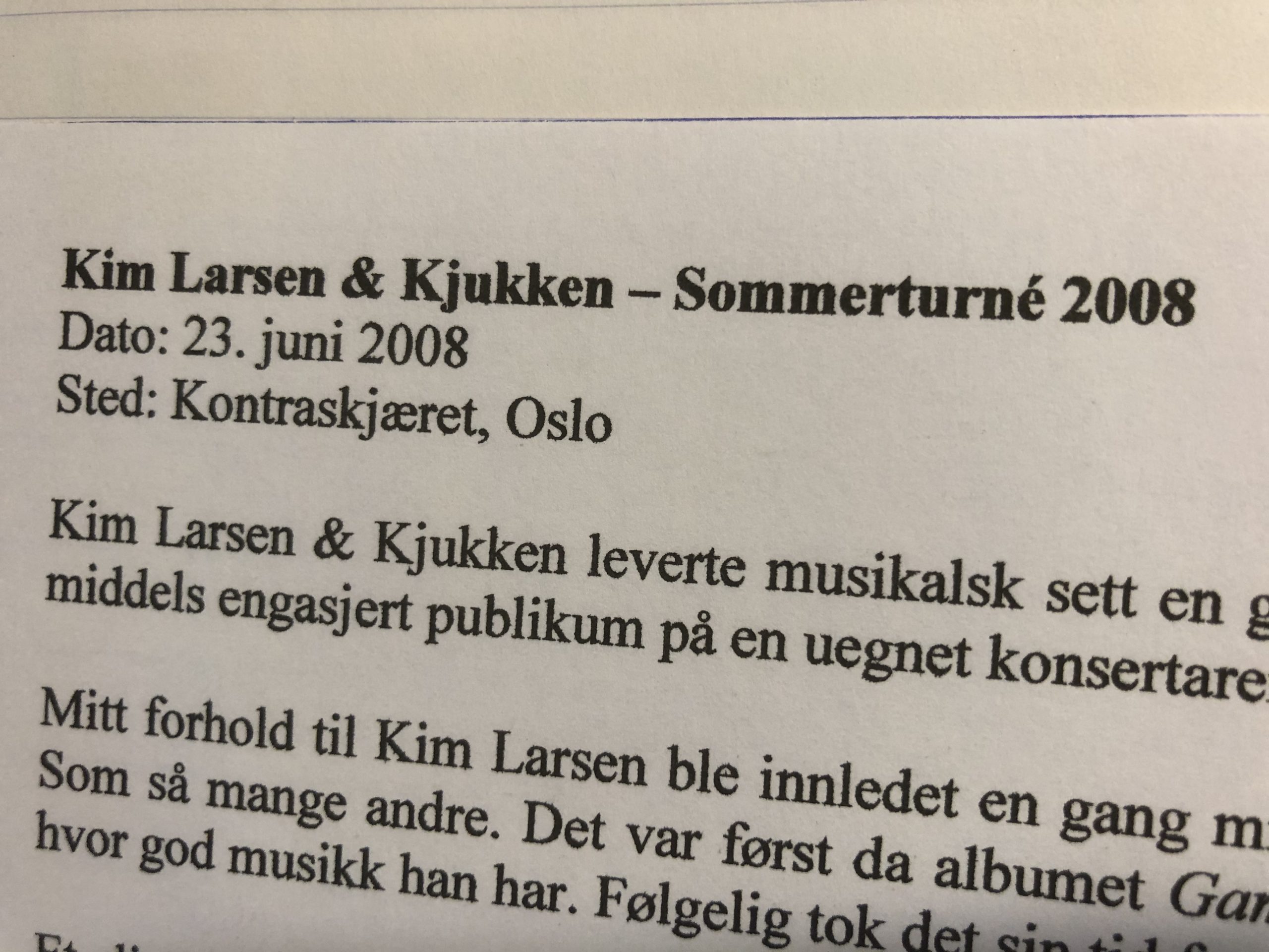flamme jeg er sulten gøre ondt Kim Larsen & Kjukken – Sommerturné 2008, Kontraskjæret, Oslo | Martins  musikkblogg